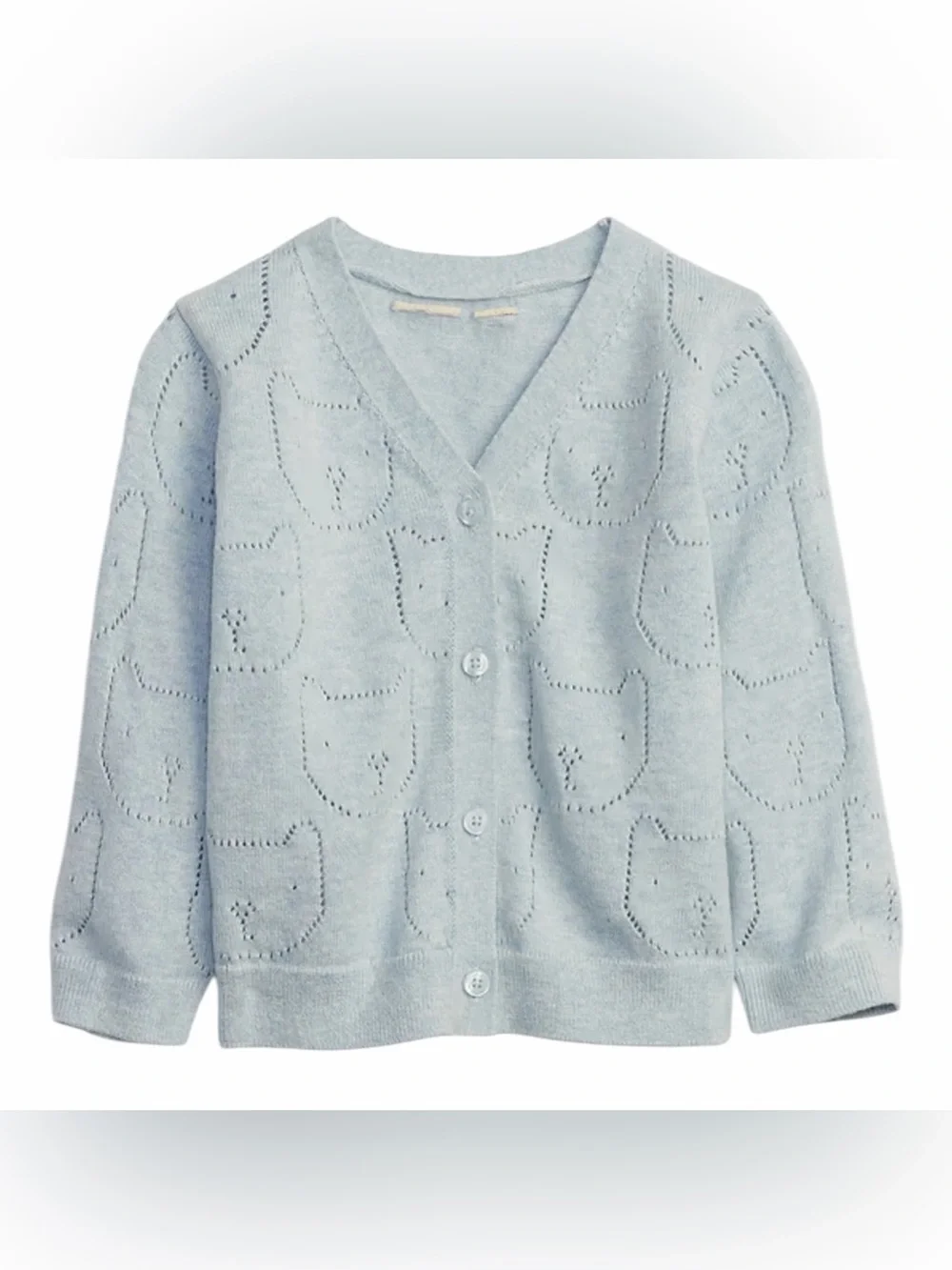 Gap Baby Pointelle Cardigan Sweater, Light Blue, Size 0-3 Months, NEW
